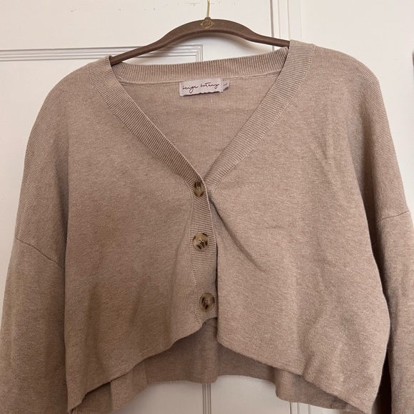 Cropped Bell Sleeve Cardigan - Picture 1 of 7